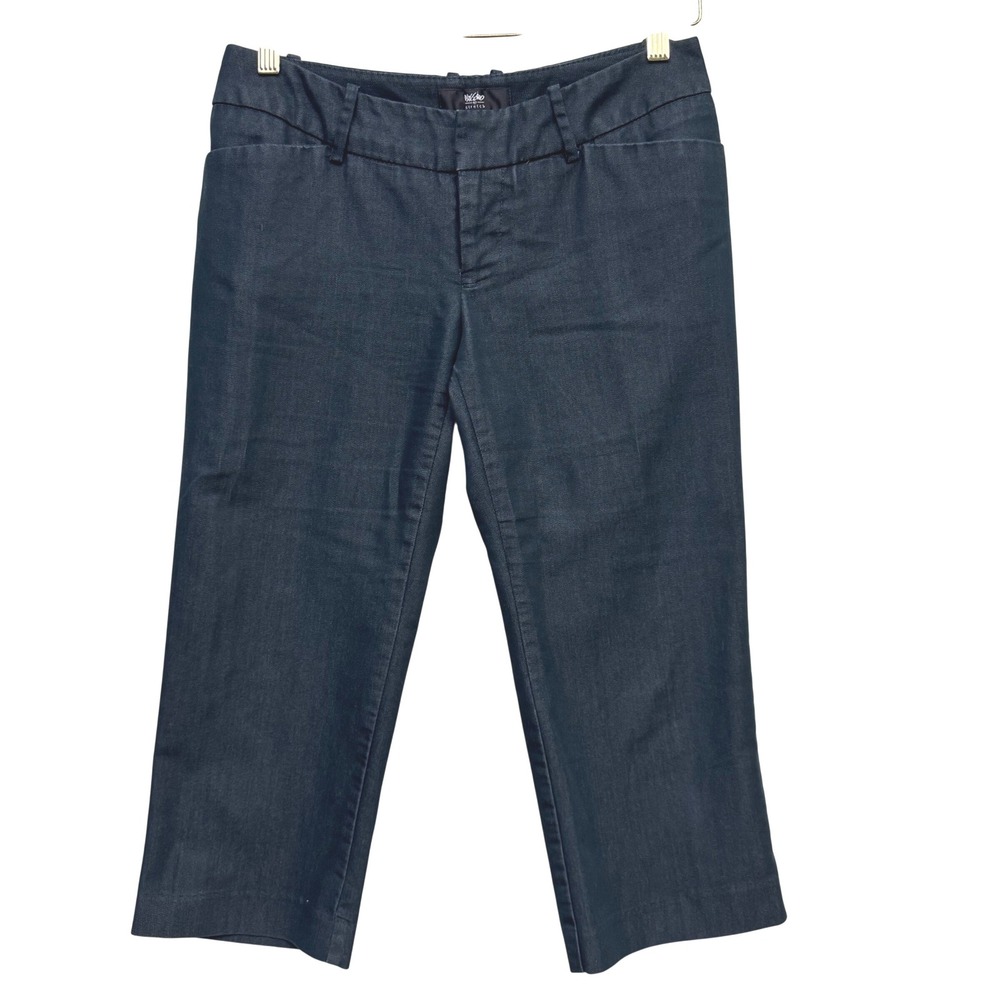 Vintage Mossimo Capri Pants Low Rise Stretch Navy Slim Trousers Y2K *Read